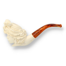 Levent Hand Carved Block Meerschaum Large Character Victorian Lady Pipe 319