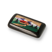 Hand Painted Wooden Snuff Box Mountain Scene SNU-149