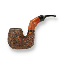 Brebbia Pipa Buzzi Rocciata Bent Briar Pipe (BU00R)