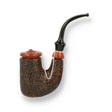 Brebbia Pipa Oom Paul Noce Rustica Briar Pipe (OM00R)