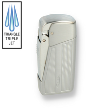 Vector General (1C) Chrome Gas Triple Flame Blow Torch Windproof Lighter