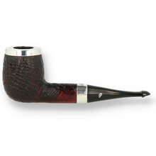 Peterson Silver Cap 9mm House Pipe Sandblasted XXL Straight Billiard