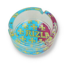 Rizla Glass Ashtray Multi Cross
