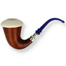 Star Meerschaum Block Meerschaum Silver Mounted Wooden Calabash STA-WC-126