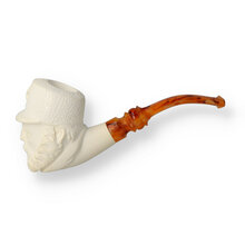 Levent Hand Carved Block Meerschaum Pipe Large Character Fidel Castro 311