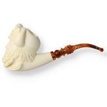 Levent Hand Carved Block Meerschaum Extra Large Carved Viking 403