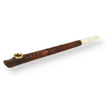 Medwakh Traditional Arabic Dokha Smoking Pipe Carved Brown and Gold 209