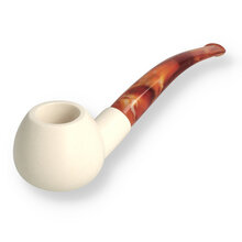 Royal Bent Apple Smooth Hand Carved Turkish Meerschaum Pipe
