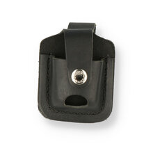 Zippo Black Leather Zippo Lighter Pouch with Thumb Notch