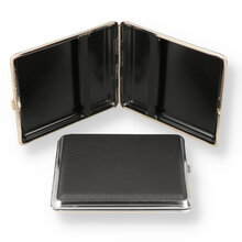 Hansaware Small Black Leather Bound Roll-up Cigarette Case 10100