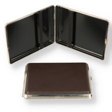 Hansaware Large Brown Leather Bound Cigarette Case 1294-10400