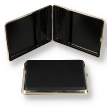 Hansaware Large Black Leather Bound Cigarette Case 1294-10100