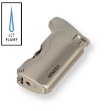 Honest Clyde Turbo Flame Windproof Cigar Lighter Chrome BCZ241-2-03