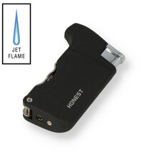 Honest Clyde Turbo Flame Windproof Cigar Lighter Black Crackle BCZ241-2-02