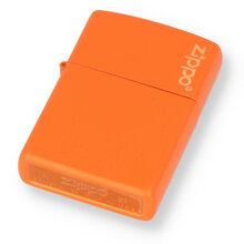 231ZL Orange Matte Zippo Logo Regular Zippo Lighter