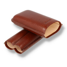 Jemar Purera Vaquetilla Marron PU464/2VAMA Brown Leather 2 Stick Cigar Case
