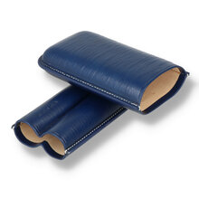 Jemar Purera Vaquetilla Azul PU464/2VAAZ Blue Leather 2 Stick Cigar Case