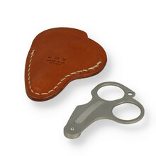 Fox Scissor Style Cigar Cutter with Leather Pouch