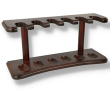 6 Pipe Solid Wood Pipe Rack Walnut (PR6A)