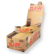 Raw Classic Cut Corners **Single Wide** Un-Bleached Papers (Full Box)