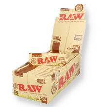 Raw ORGANIC Cut Corners **Single Wide** Un-Bleached Cigarette Papers (Full Box)