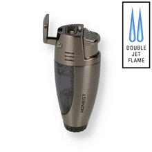 Honest Holt Double Jet Flame Windproof Lighter Gunmetal BCZ3039-1-01