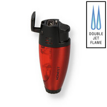 Honest Holt Double Jet Flame Windproof Lighter Red BCZ3039-1-01