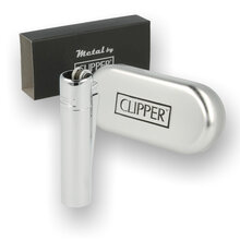 Metal Clipper Lighter POLISHED Chrome Flint Wheel