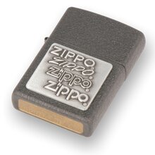 363 Zippo Emblem Black Crackle Zippo Lighter