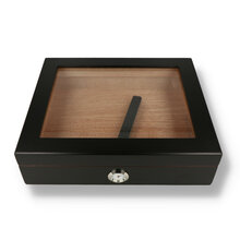Glass Fronted Cigar Humidor Black