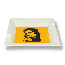Che Guevara Ceramic Ashtray For 2 Cigars Yellow