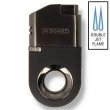 Dissim Inverted Lighter Dual Flame Turbo Lighter Gloss Black