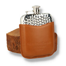 English Pewter Company 6oz Hammered Finish Pewter Purse Flask PLF04