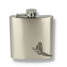 English Pewter Company 6oz Country Living Pheasant Stainless Steel Hip Flask CS235