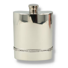 English Pewter Company 6oz Plain Celtic Band Pewter Hip Flask IP901