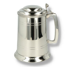 English Pewter Company One Pint Straight 2 Line Tankard With Lid EP033