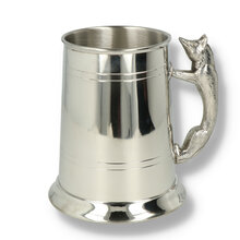 English Pewter Company One Pint Fox Handle Pewter Tankard EP009