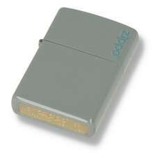 49452ZL Flat Grey Matte Zippo Logo Regular Zippo Lighter