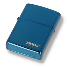 60001579 Regular Metallic Sapphire Zippo Logo Regular Zippo Lighter