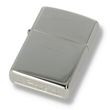 60001476 Engine Turned Zippo Logo Regular Zippo Lighter