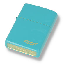49454ZL Regular Flat Turquoise Zippo Logo Zippo Lighter