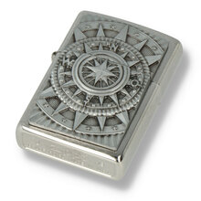 2005350 Regular Compass Relief Emblem Design Zippo Lighter
