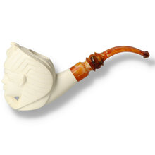 Levent Hand Carved Block Meerschaum Pipe Large Character Pharoah 332