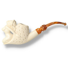 Levent Hand Carved Block Meerschaum Pipe Character Large Naked Lady 333