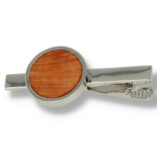 Chrome and Briar Tie Clip