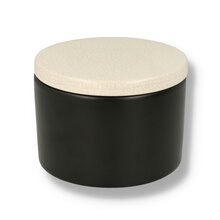 Lubinski Tobacco Jar Black Ceramic with Crackle Lid (LUB-101)