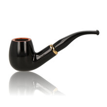 Aldo Morelli Fiorita Polished Black 9mm Briar Pipe 515