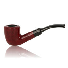 Falcon Coolway RED 23 6mm Filtered Bent Dublin Saddle Stem Smoking Pipe