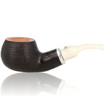 **DISCONTINUED** White Elephant Ebony And Ivory 9mm Sandblast Briar Pipe 2