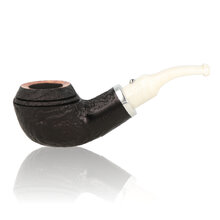 **DISCONTINUED** White Elephant Ebony And Ivory 9mm Sandblast Briar Pipe 3